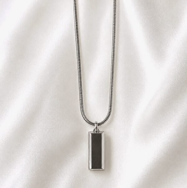 Square Silver Brick Necklace
