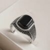 Vintage Black Agate Men’s Ring