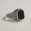 Vintage Black Agate Men’s Ring