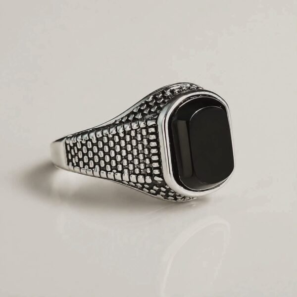 Vintage Black Agate Men’s Ring