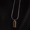 Square Silver Brick Necklace