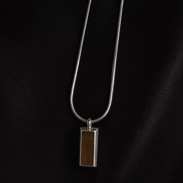 Square Silver Brick Necklace